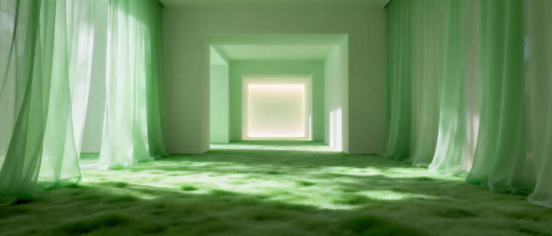 绿意盎然的走廊图片