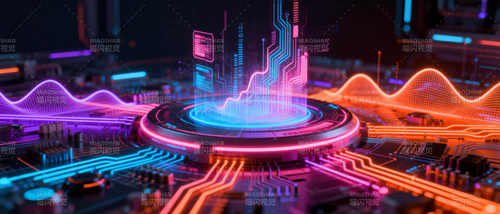 霓虹电路未来图景图片