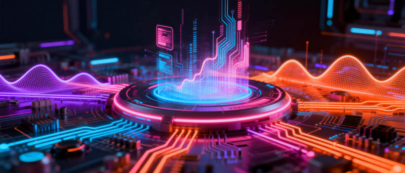 霓虹电路未来图景图片