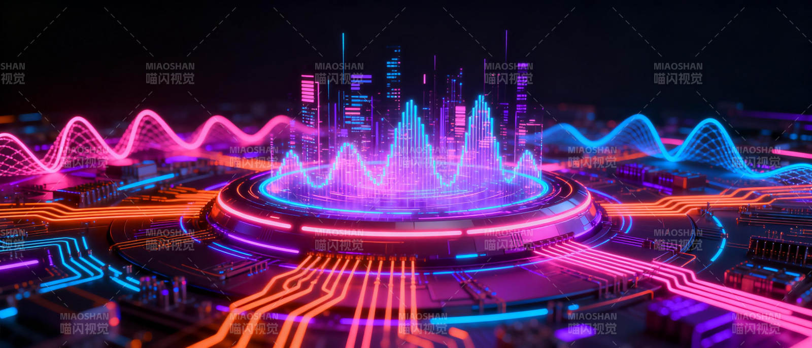 霓虹未来城市图片