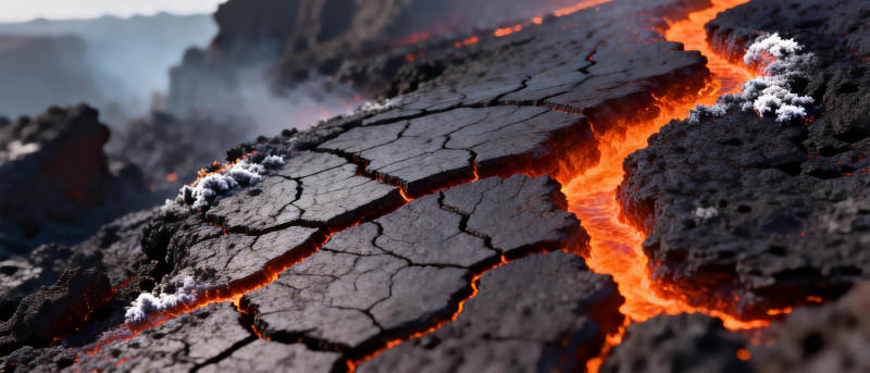 岩浆裂隙涌动图片