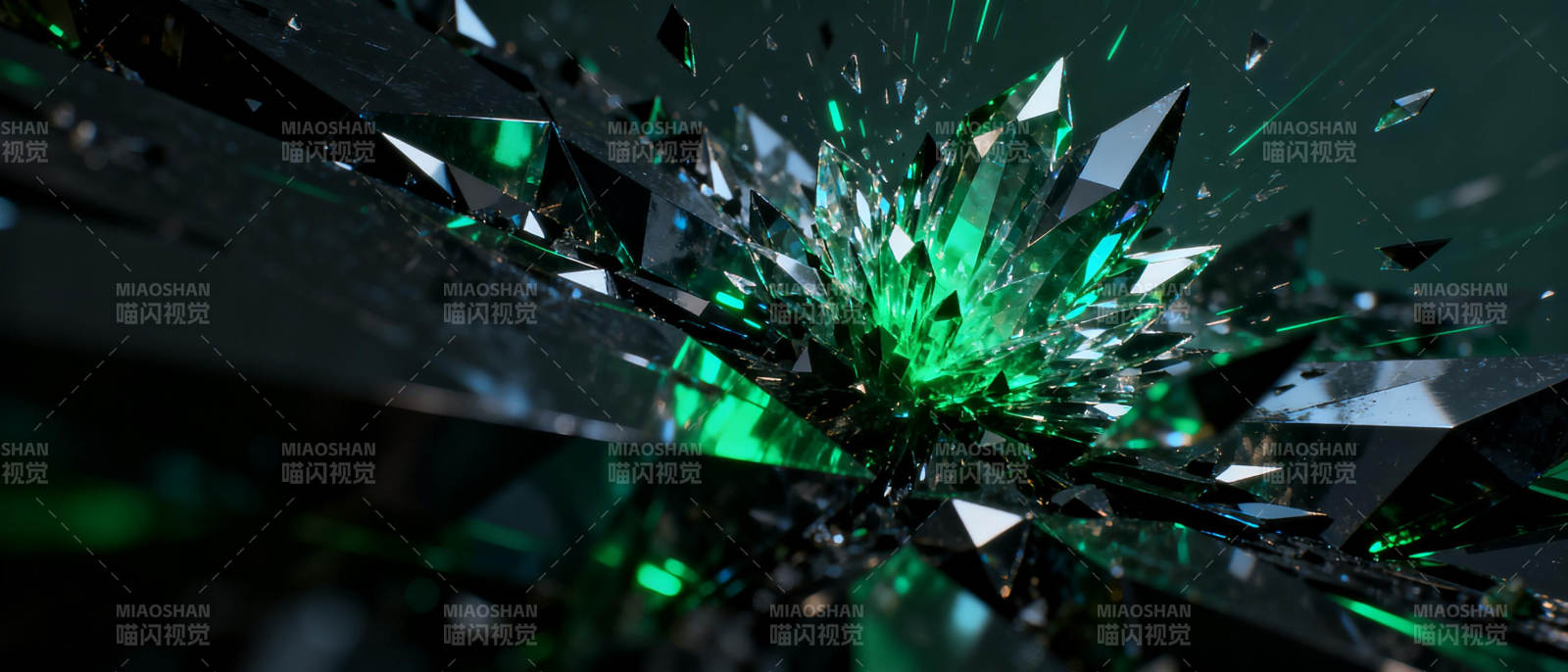 绿光碎裂瞬间图片