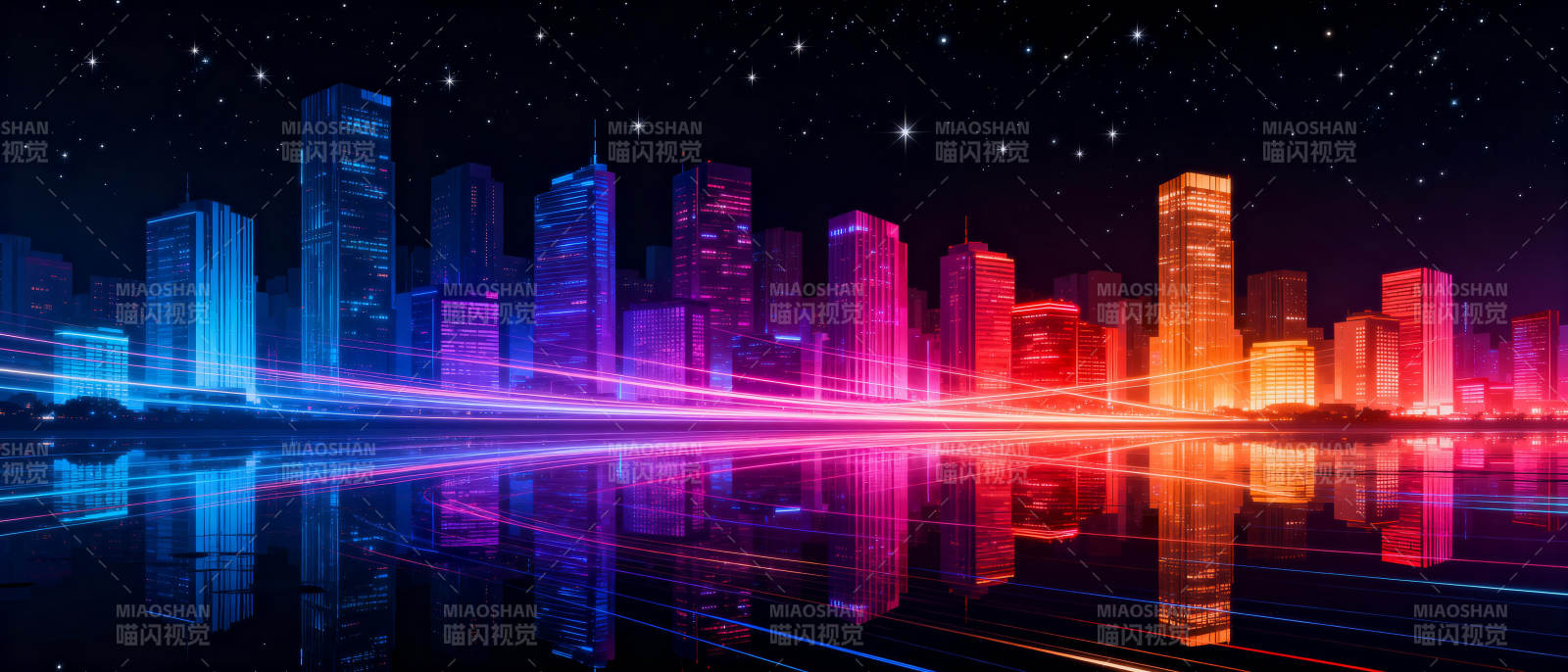 霓虹都市夜景图片