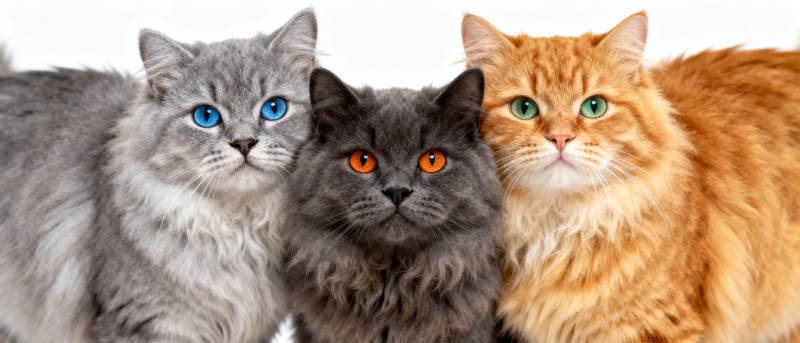 三只猫咪并排坐图片