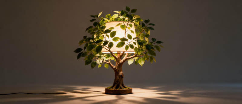 树形台灯光影图片