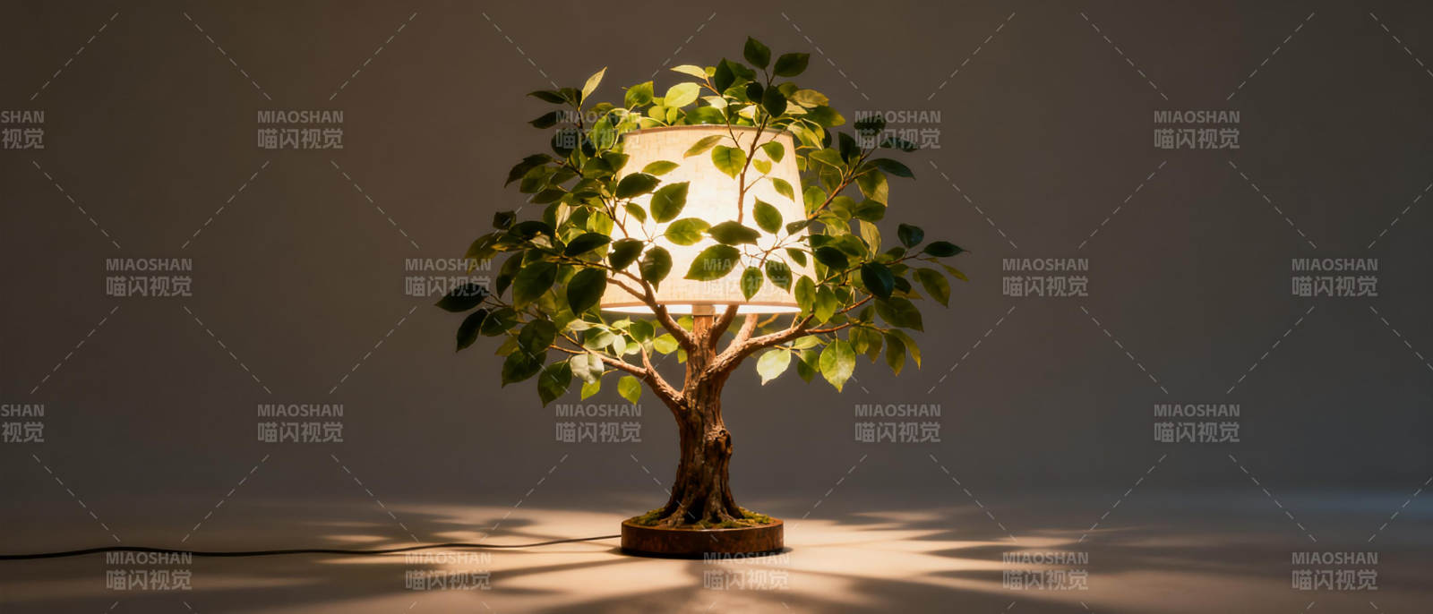 树形台灯光影图片