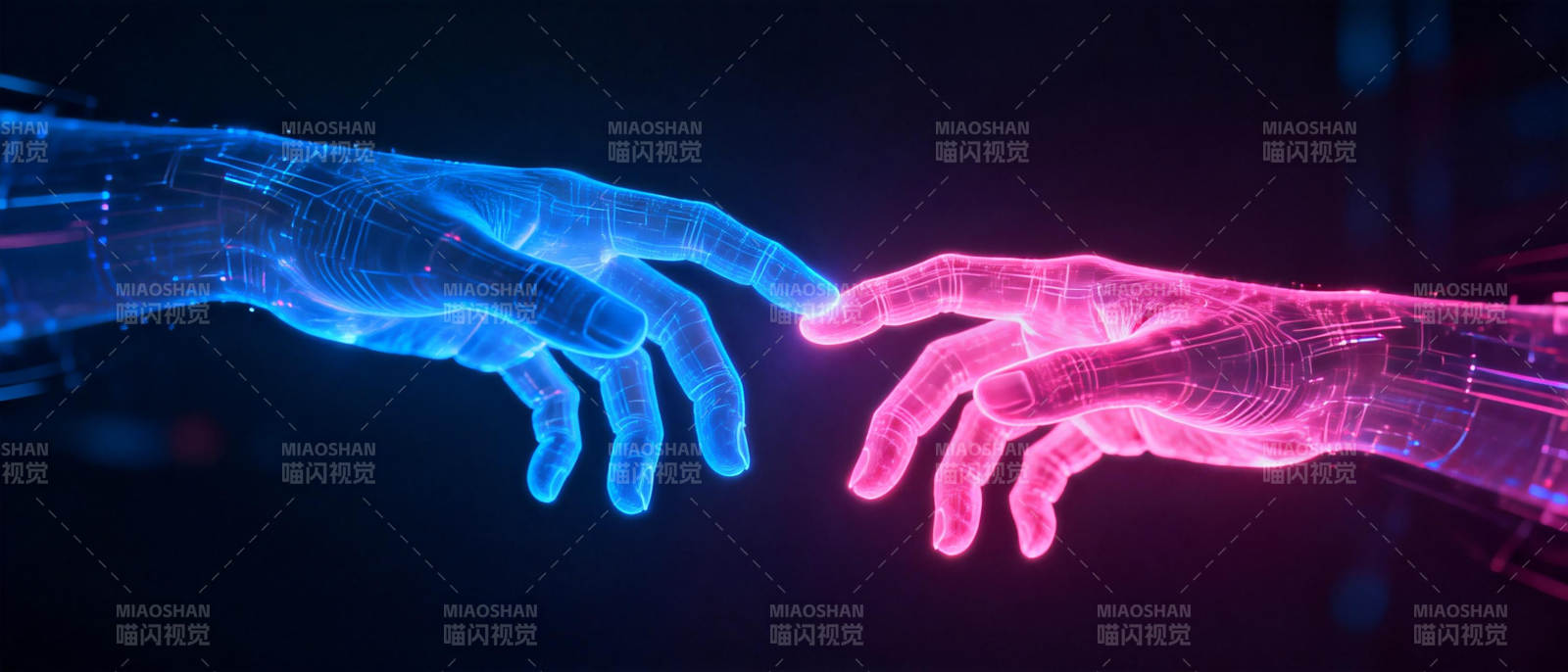 科技之手相触图片