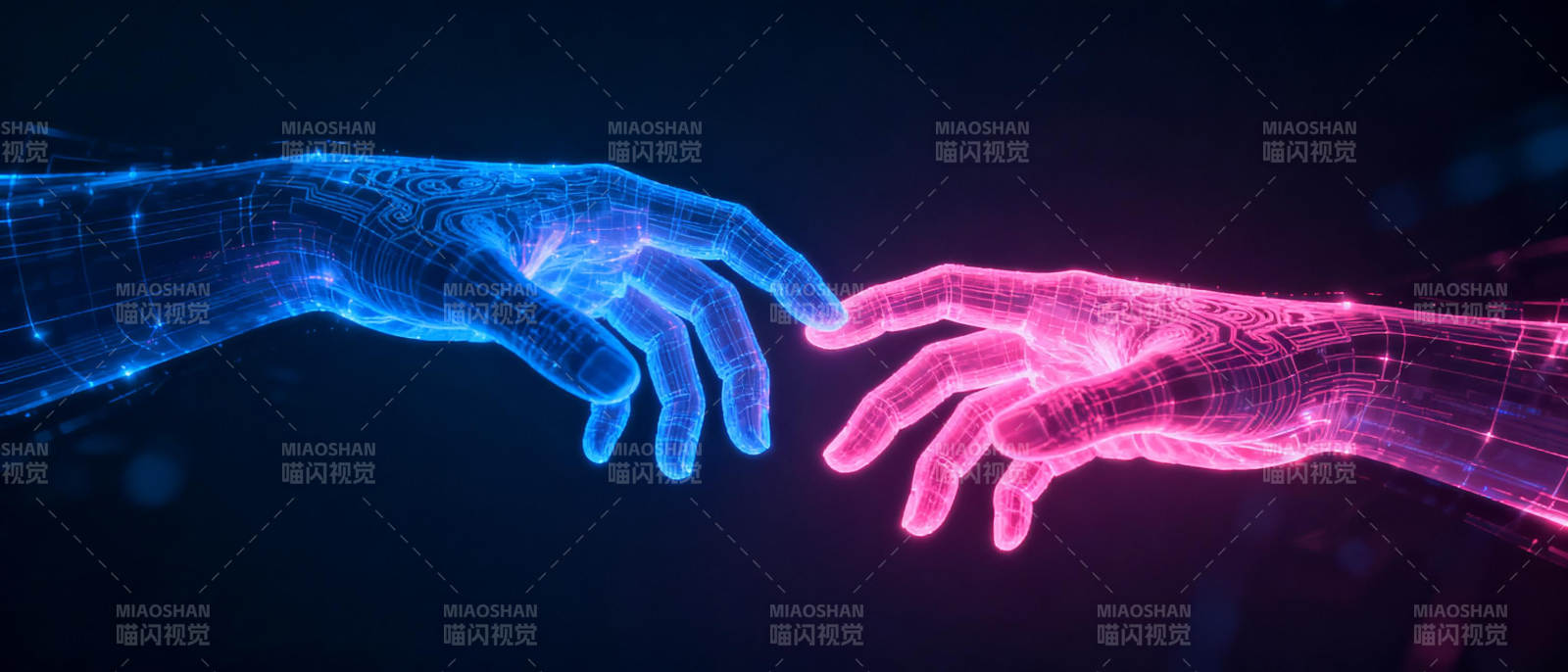 科技之手相触图片