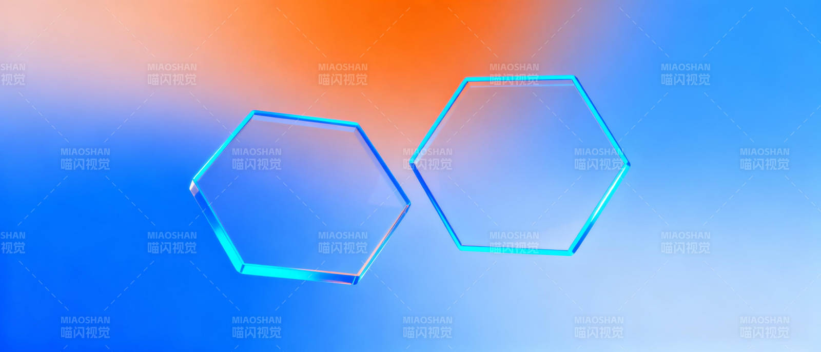 双六边形渐变背景图片