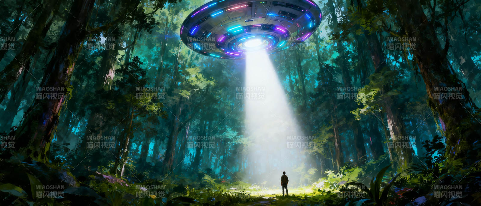 森林中的UFO奇遇图片