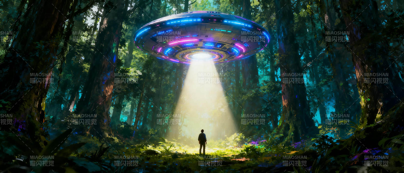 森林中的UFO奇遇图片