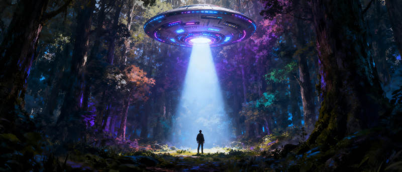 森林中的神秘光束图片