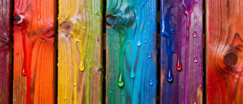 彩虹木板滴水图片