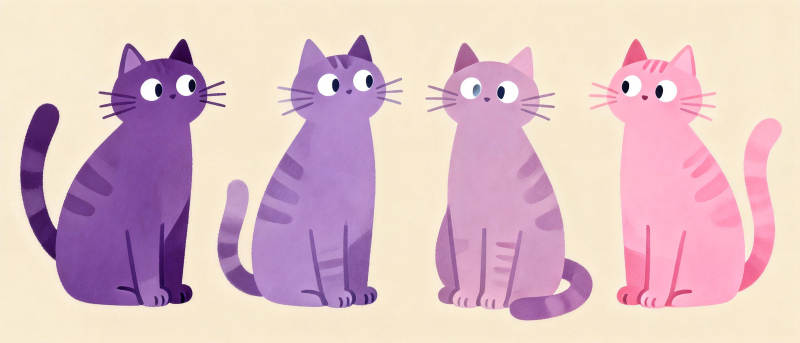 四只猫咪坐一排图片