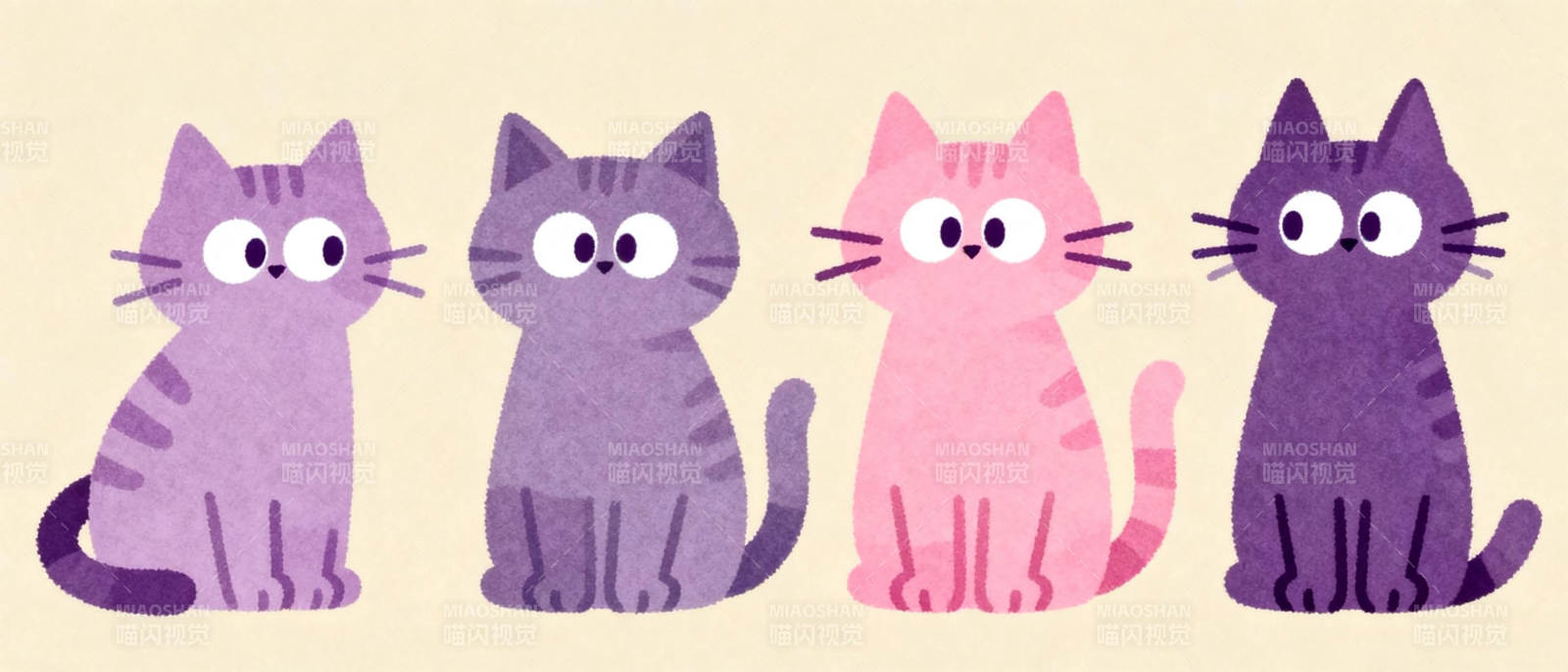 四只可爱猫咪图片