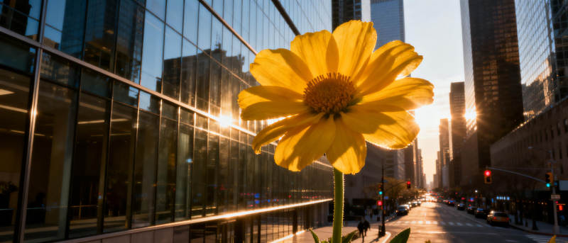 城市中的向日葵图片