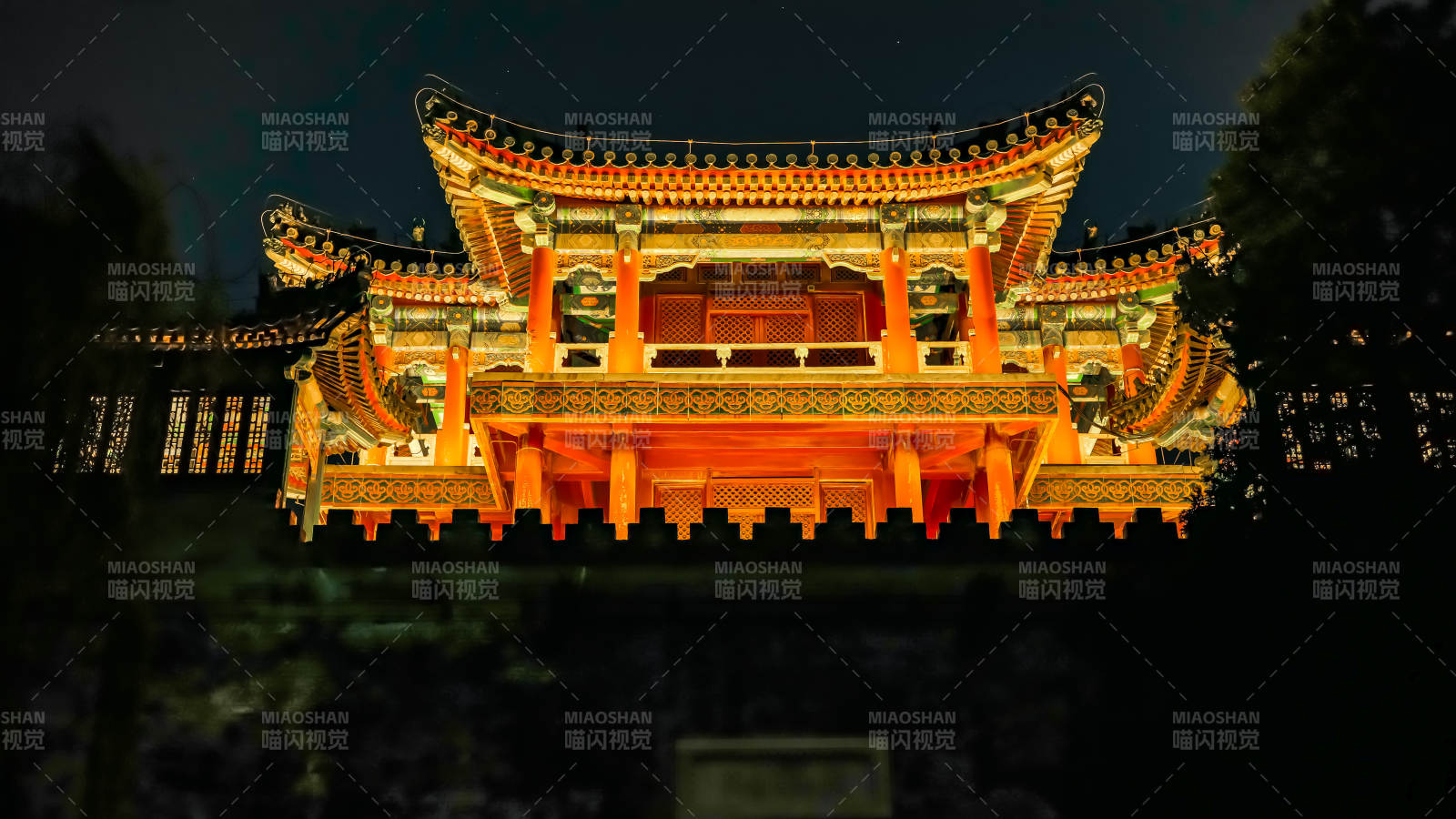 颐和园文昌阁夜色图片