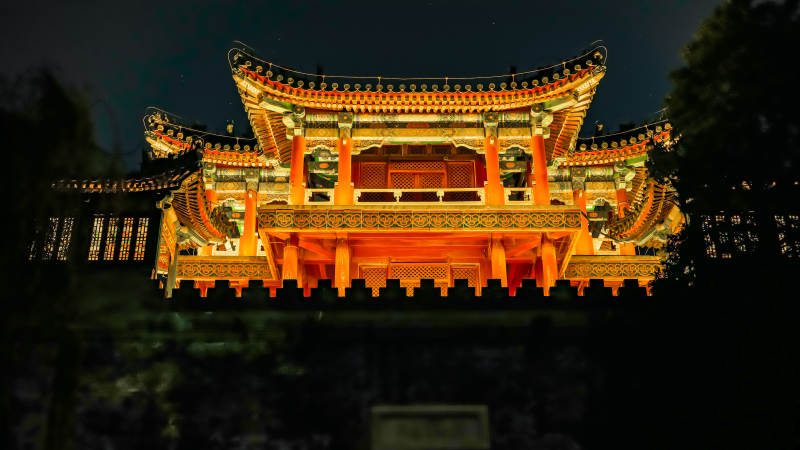 颐和园文昌阁夜色图片