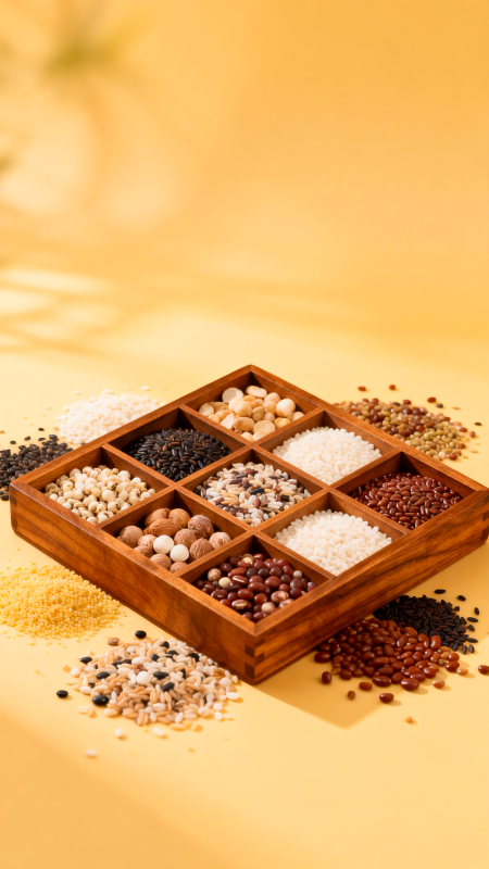 腊八节腊八粥五谷杂粮拼盘图片