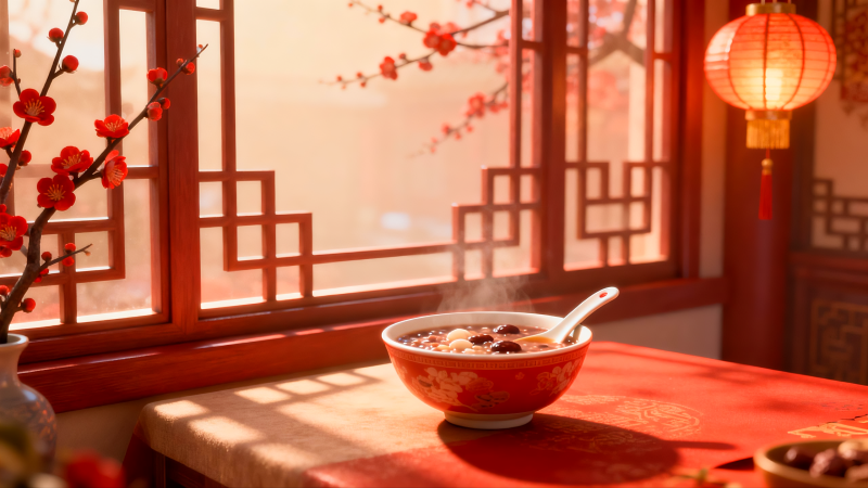 腊八节腊八粥窗前暖阳粥香图片