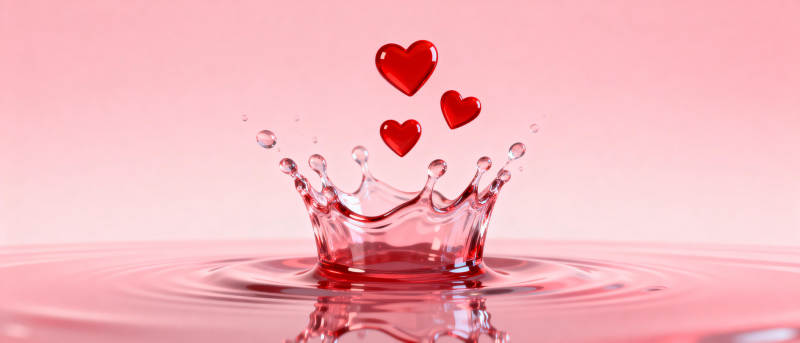 爱心水花绽放图片