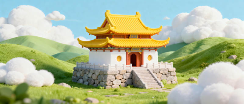 黄顶古庙山间景图片