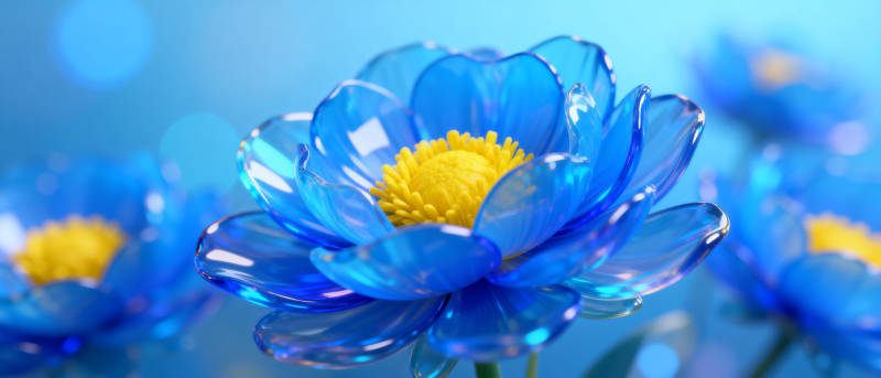 蓝晶莲花绽放图片