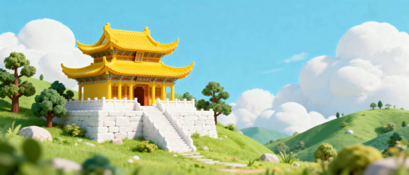 黄顶古亭山间景图片