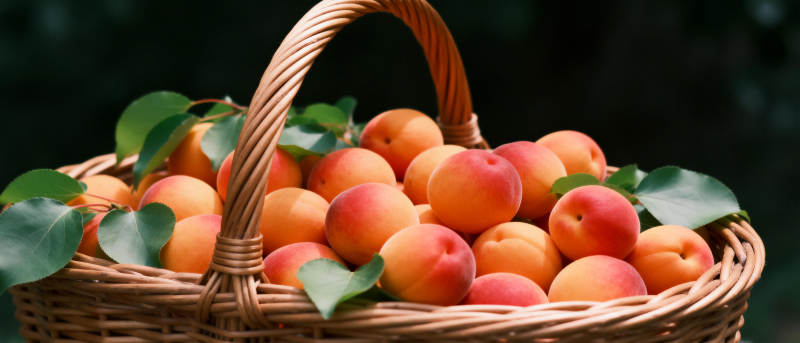篮中新鲜杏子图片