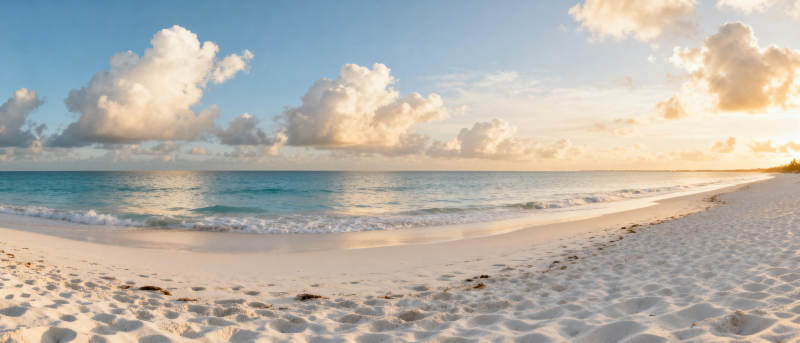 碧海白沙 云卷云舒图片