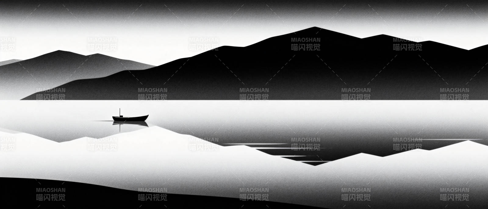 孤舟静泊山水间图片