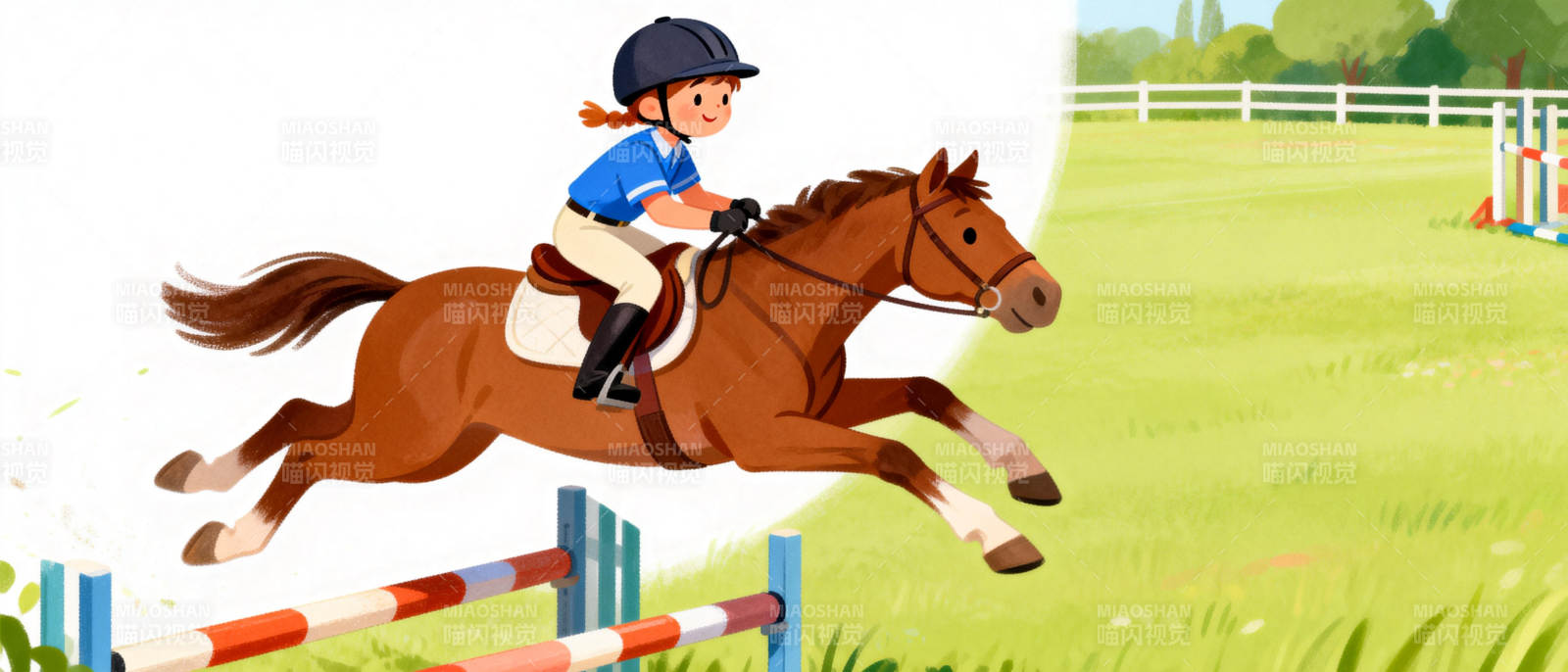 骑马跃栏图片