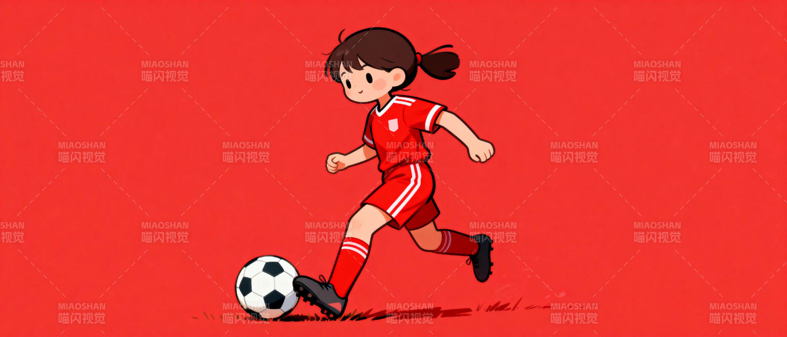 女孩踢足球图片