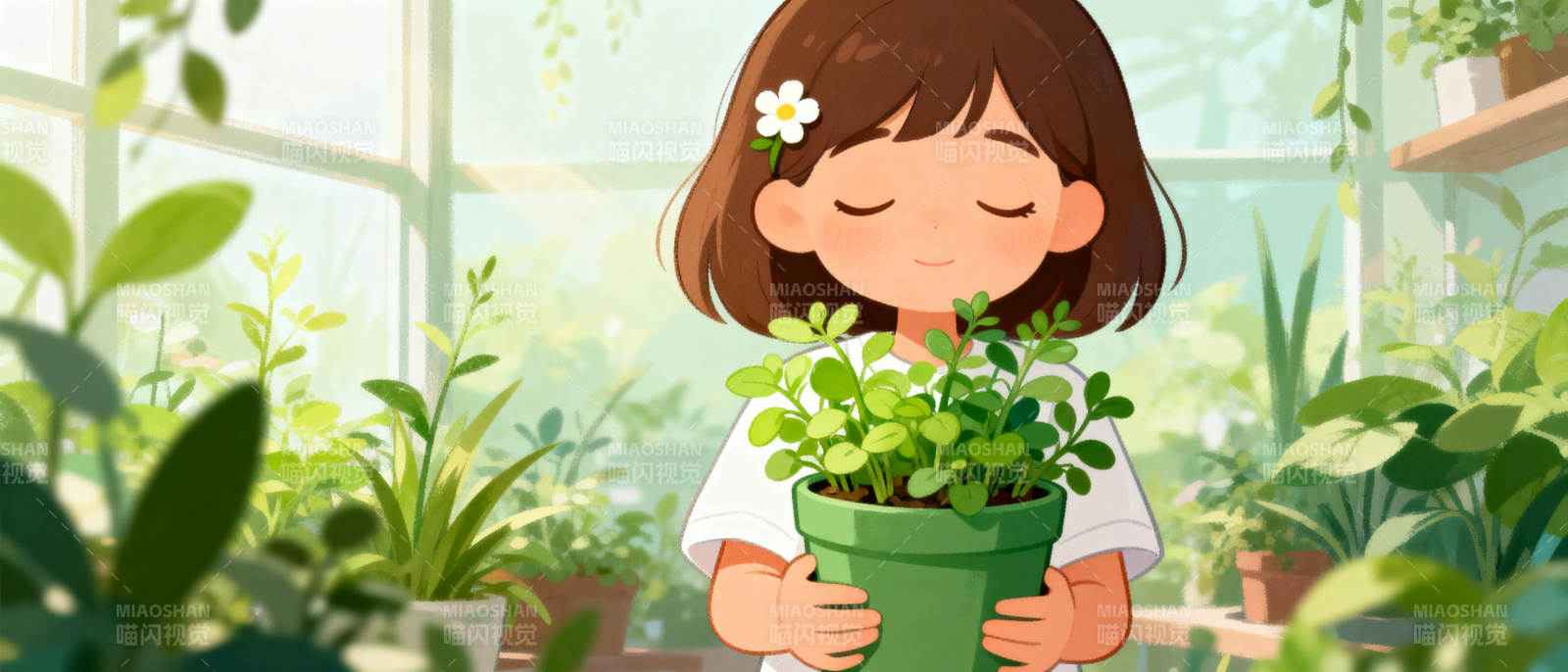 绿意盎然的花园时光图片