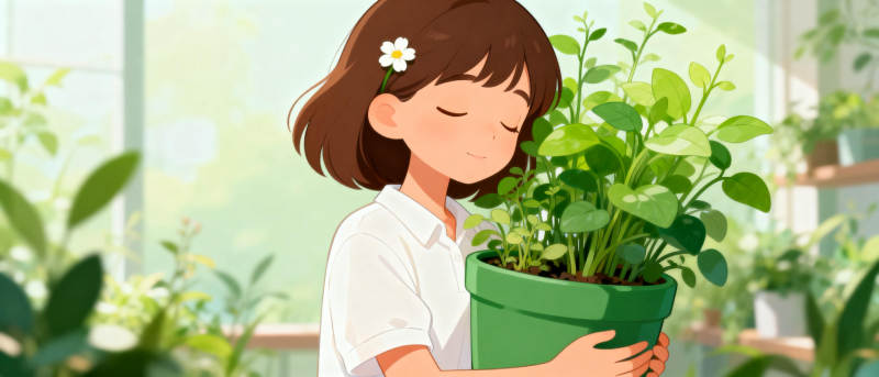 花香中的宁静时光图片