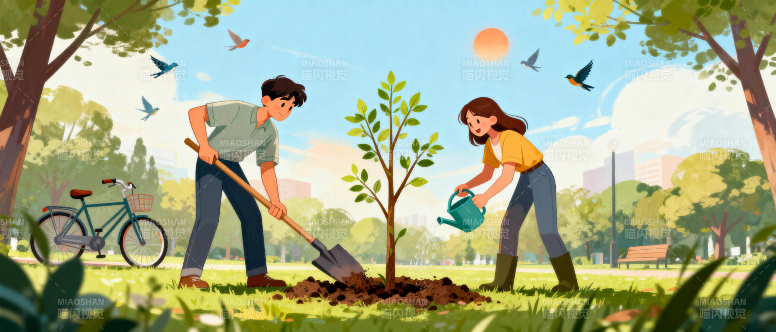 植树造林 共护家园图片