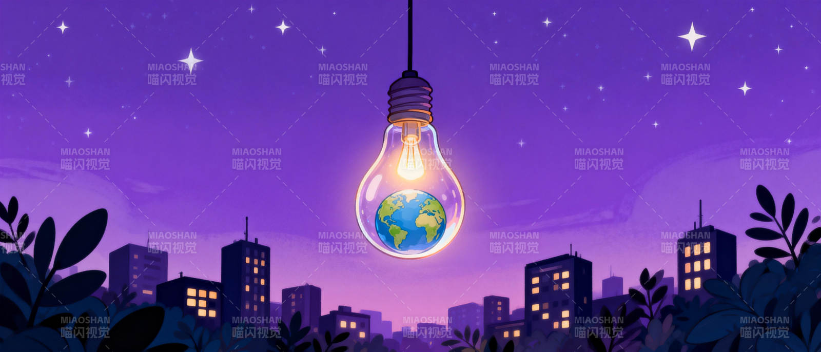 地球在灯泡中闪烁图片