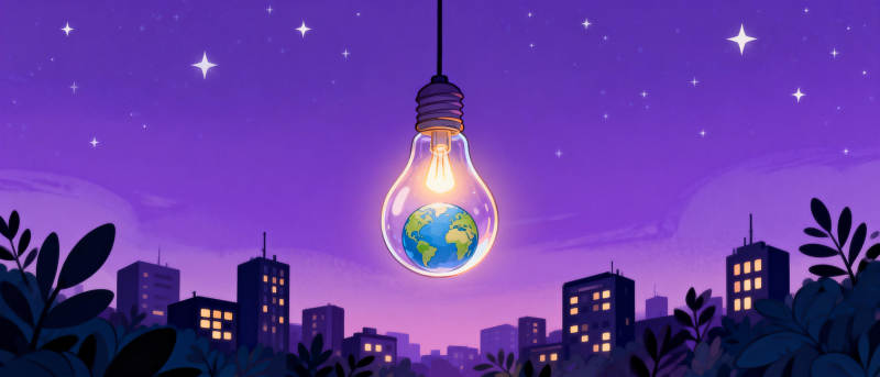 地球在灯泡中闪烁图片