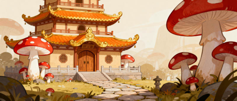 奇幻菇林古寺图片