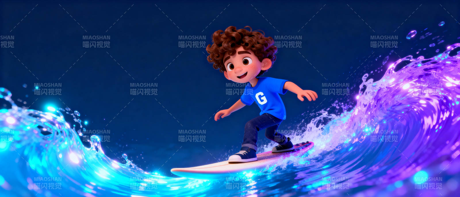 少年冲浪 浪花飞舞图片