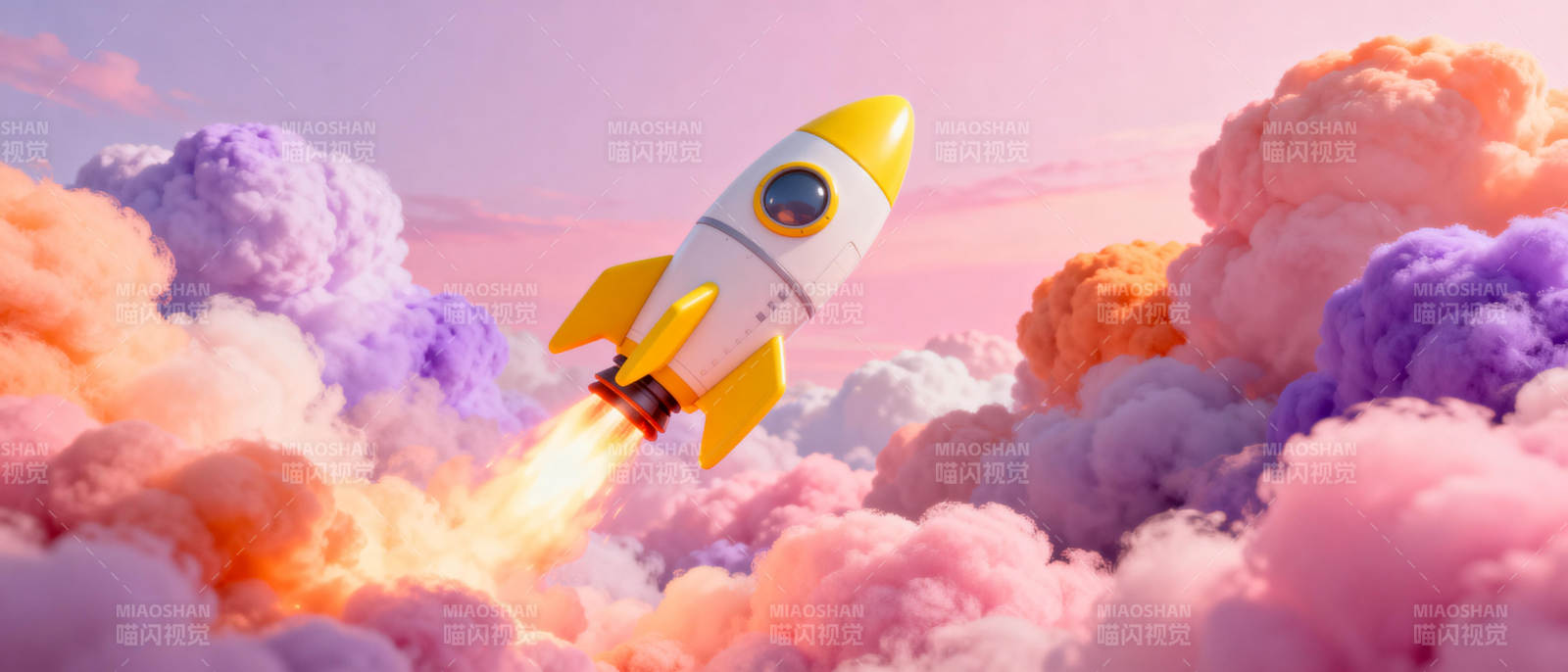火箭飞越彩云图片