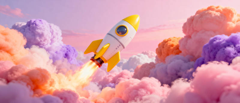 火箭飞越彩云图片