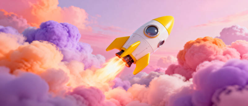 火箭飞越彩云图片