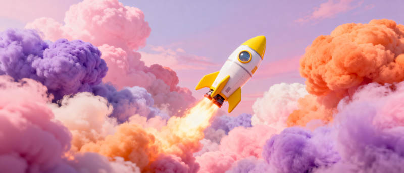 火箭飞越彩云图片