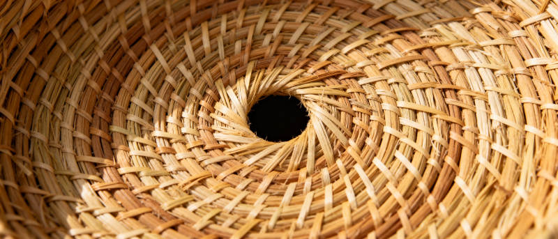 竹编篮底特写图片