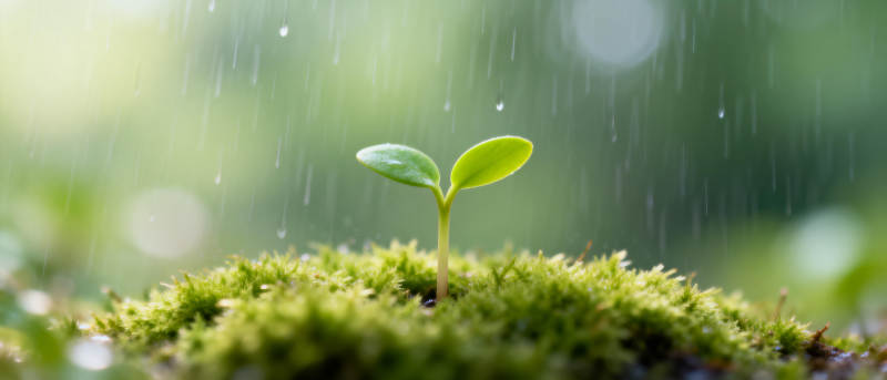 雨中萌芽图片