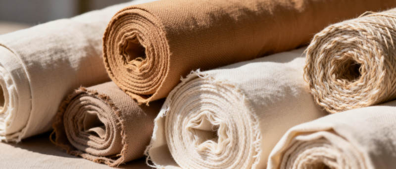 布卷堆叠特写图片