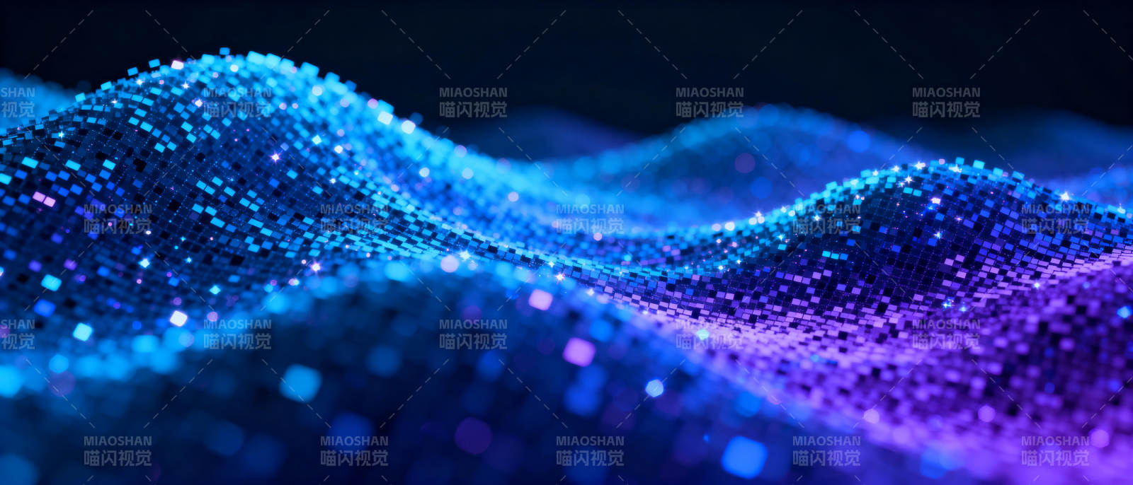 蓝紫光波流动图片