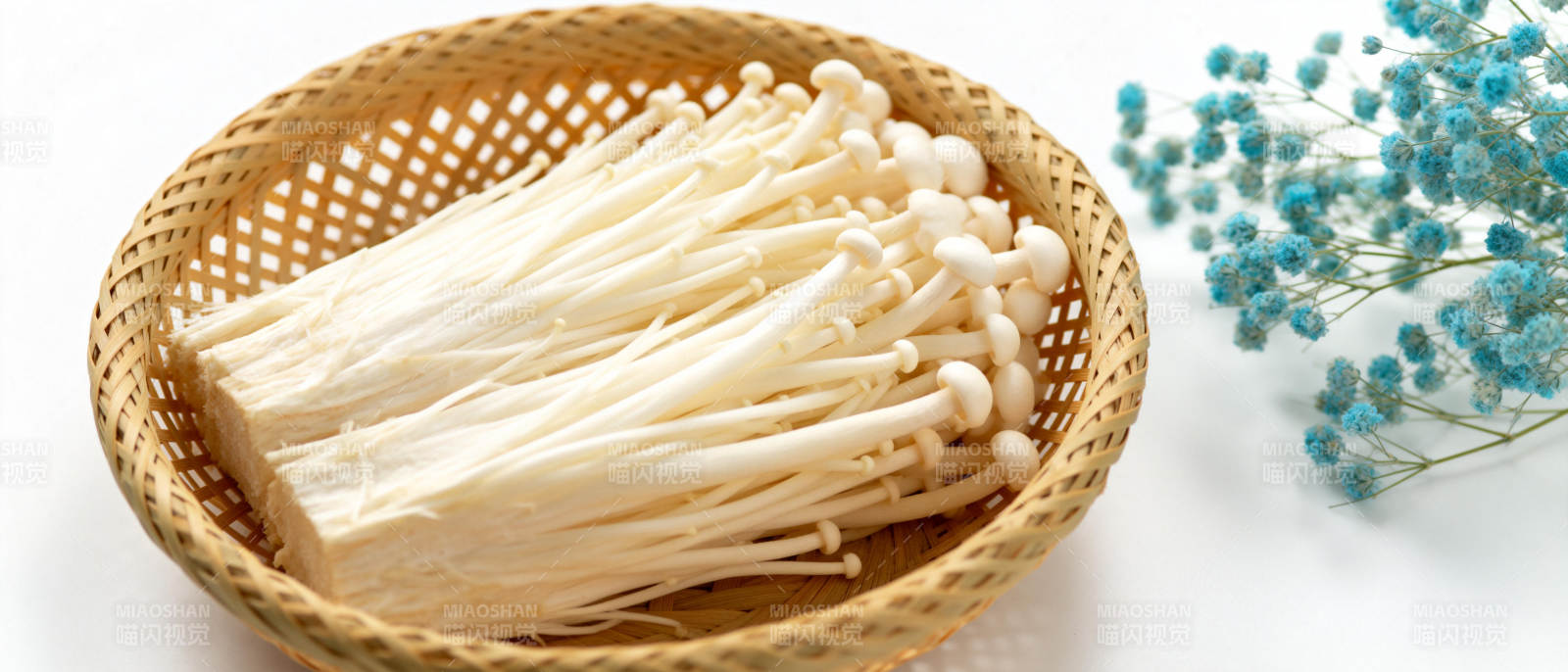 新鲜金针菇摆盘图片