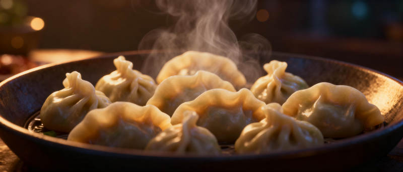 热腾腾的饺子图片